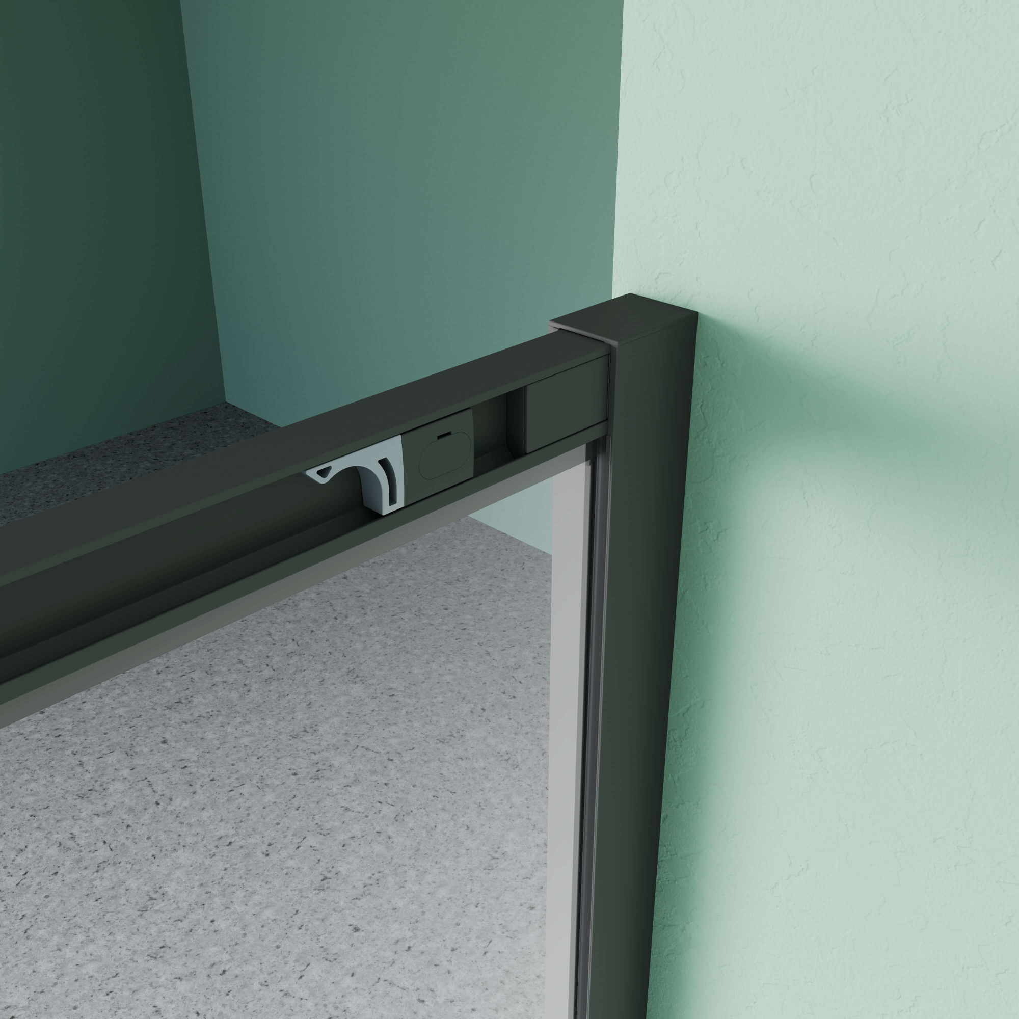 Душевой уголок 100х100 см черный профиль прозрачное стекло 6 мм